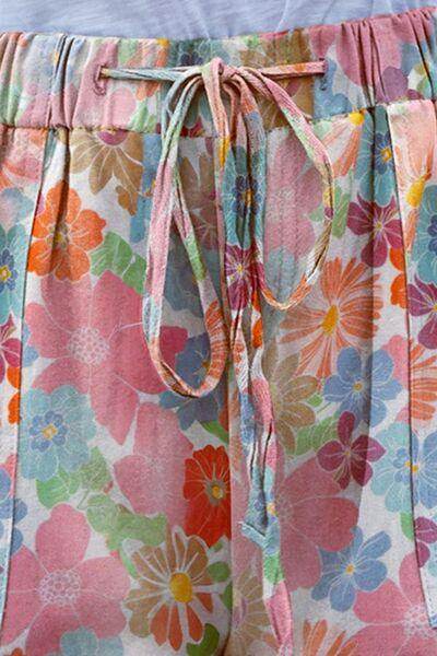 Stylish Drawstring Printed Shorts with Pockets for Women - Selvanelle