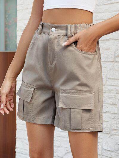 Stylish Pocketed High Waist Denim Shorts for Women - Selvanelle
