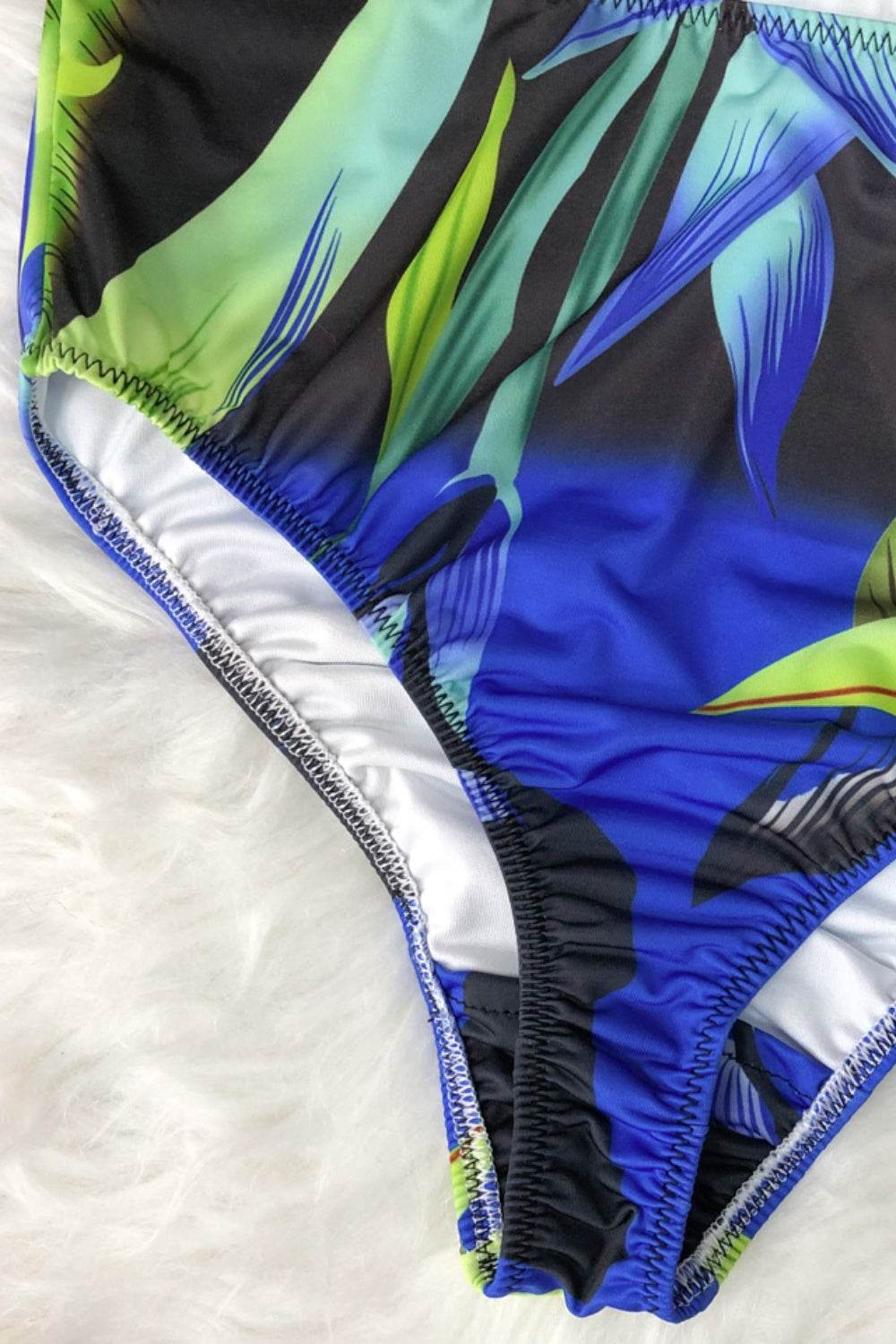 Printed Halter Neck One-Piece Swimwear - Selvanelle