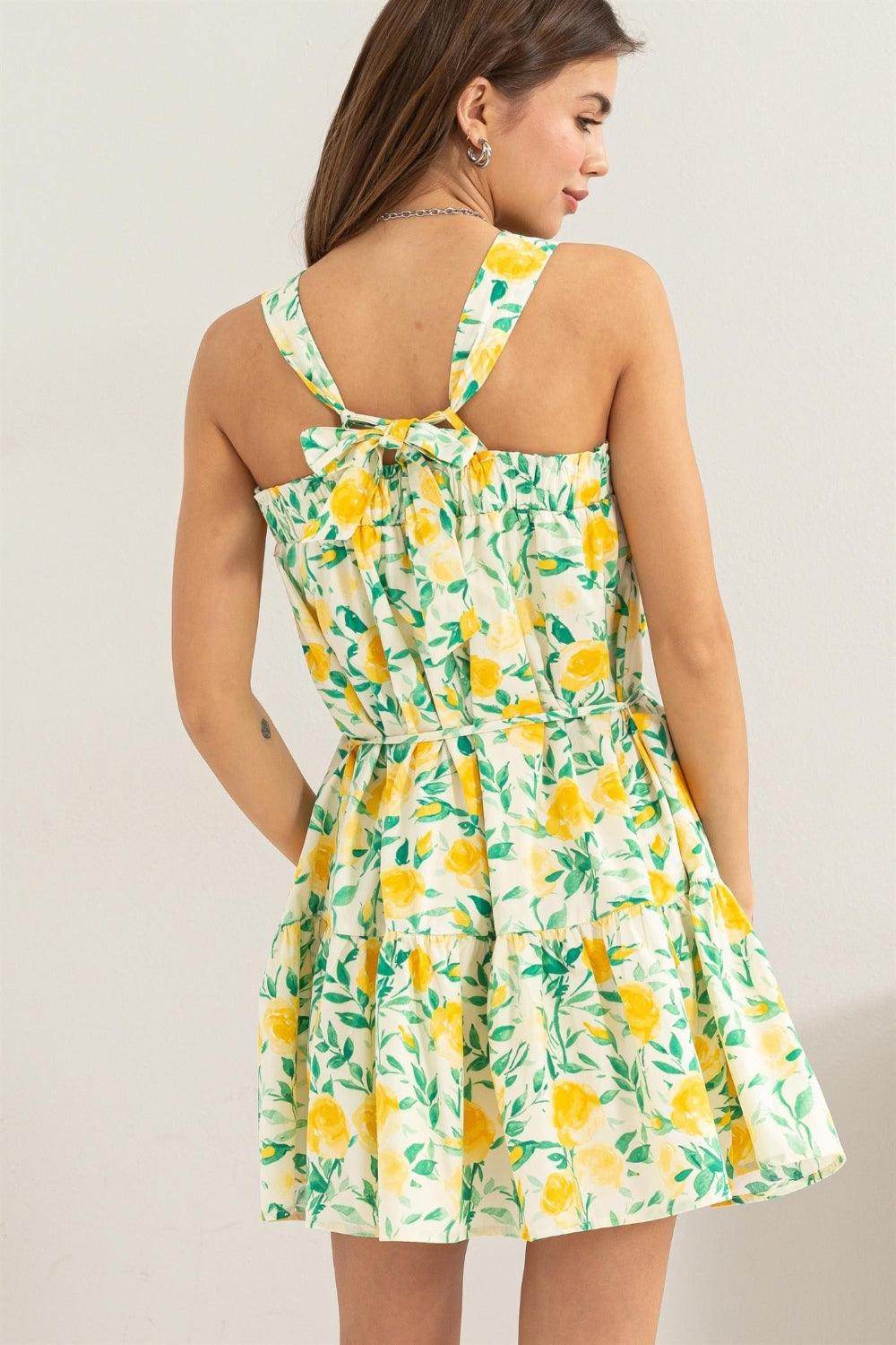 HYFVE Floral Tie Shoulder Mini Dress for Trendy Style - Selvanelle