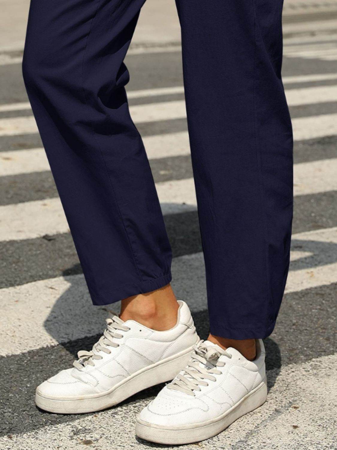 Elastic Waist Tapered Pants - Selvanelle