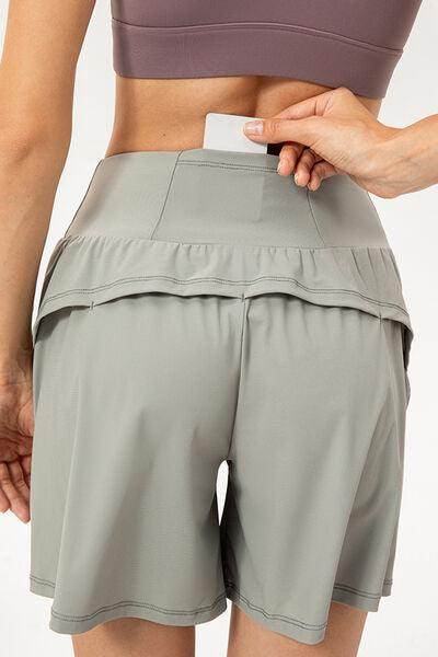Pocketed Elastic Waist Active Shorts for Comfort and Style - Selvanelle