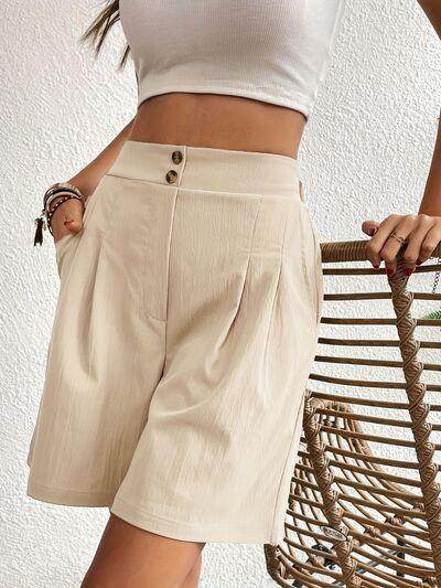 High Waist Shorts with Pockets for Women Fashion - Selvanelle