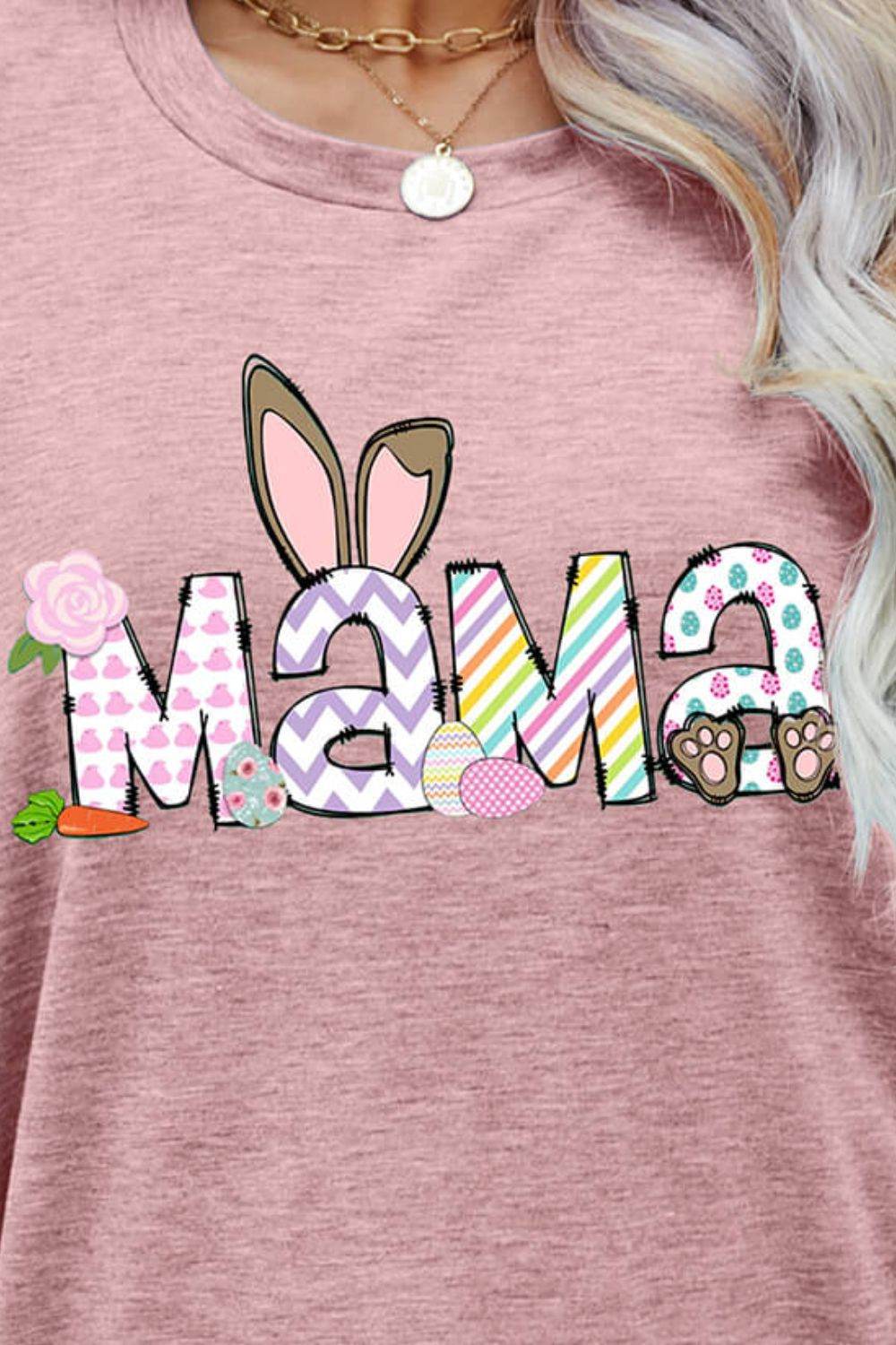 Easter MAMA Graphic Round Neck T-Shirt - Selvanelle
