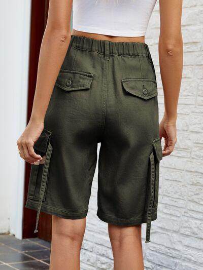 High Waist Denim Shorts with Pockets for Women - Selvanelle