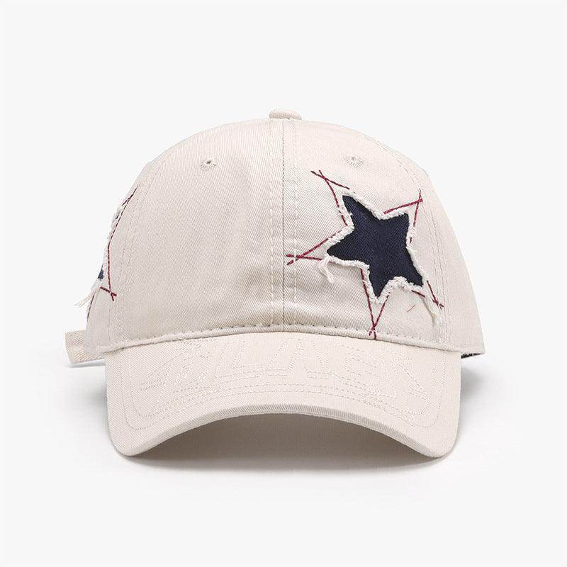 Adjustable Star Raw Hem Cap for Stylish Casual Wear - Selvanelle