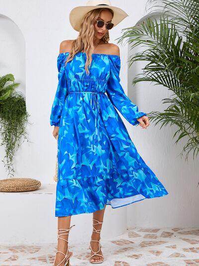 Stylish Printed Long Sleeve Midi Dress for All Occasions - Selvanelle