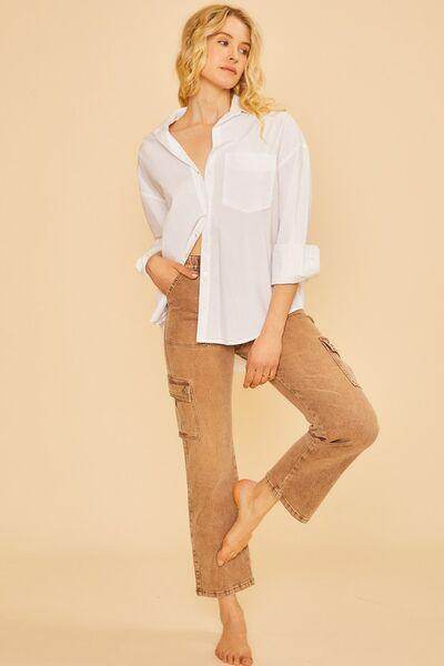 Annie Wear Straight Leg Jeans with Cargo Pockets for Women - Selvanelle