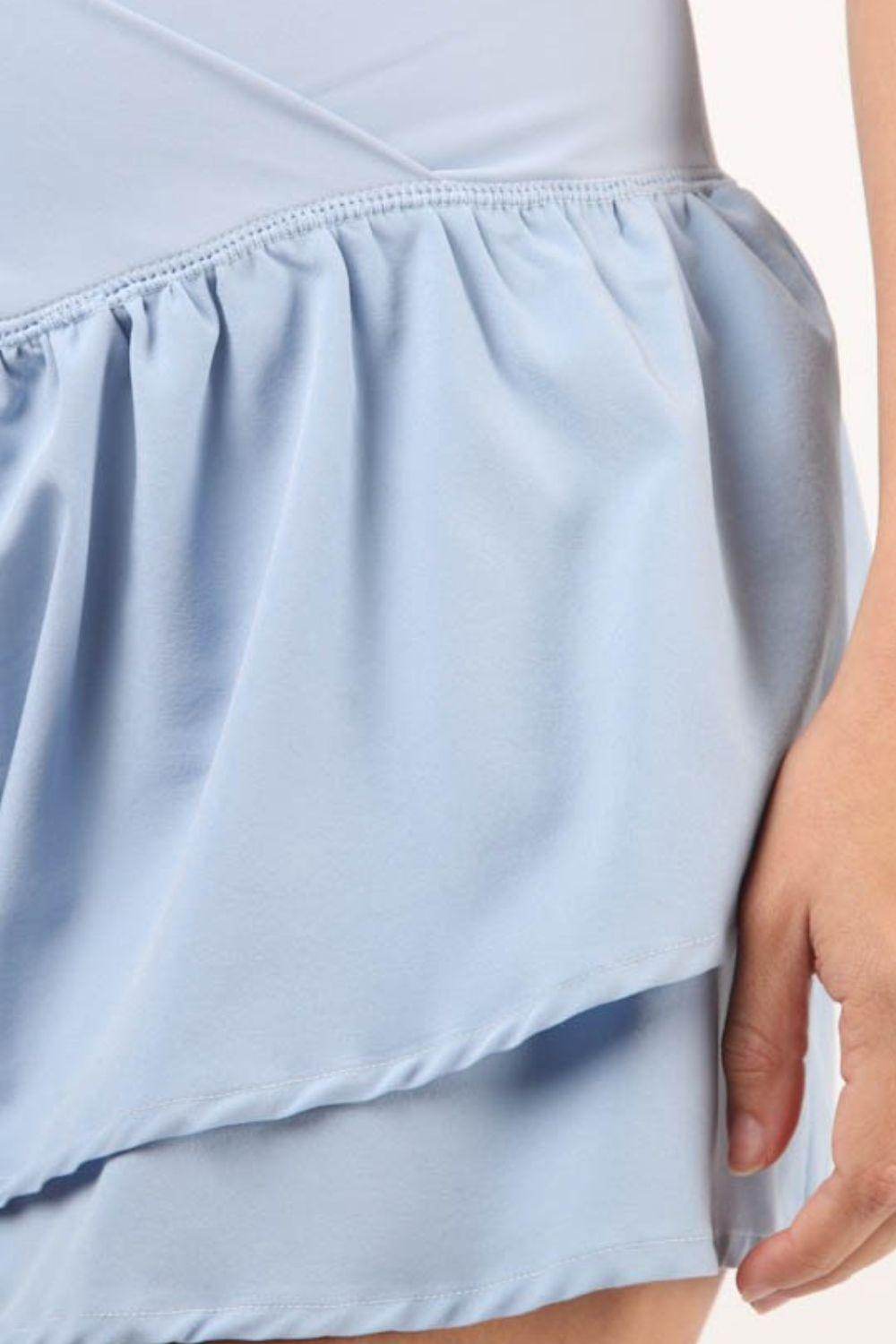 Very J V-Shaped High Waist Layered Active Shorts for Women - Selvanelle
