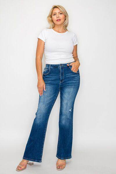 Bytos Full Size High Rise Bootcut Jeans With Pockets - Selvanelle