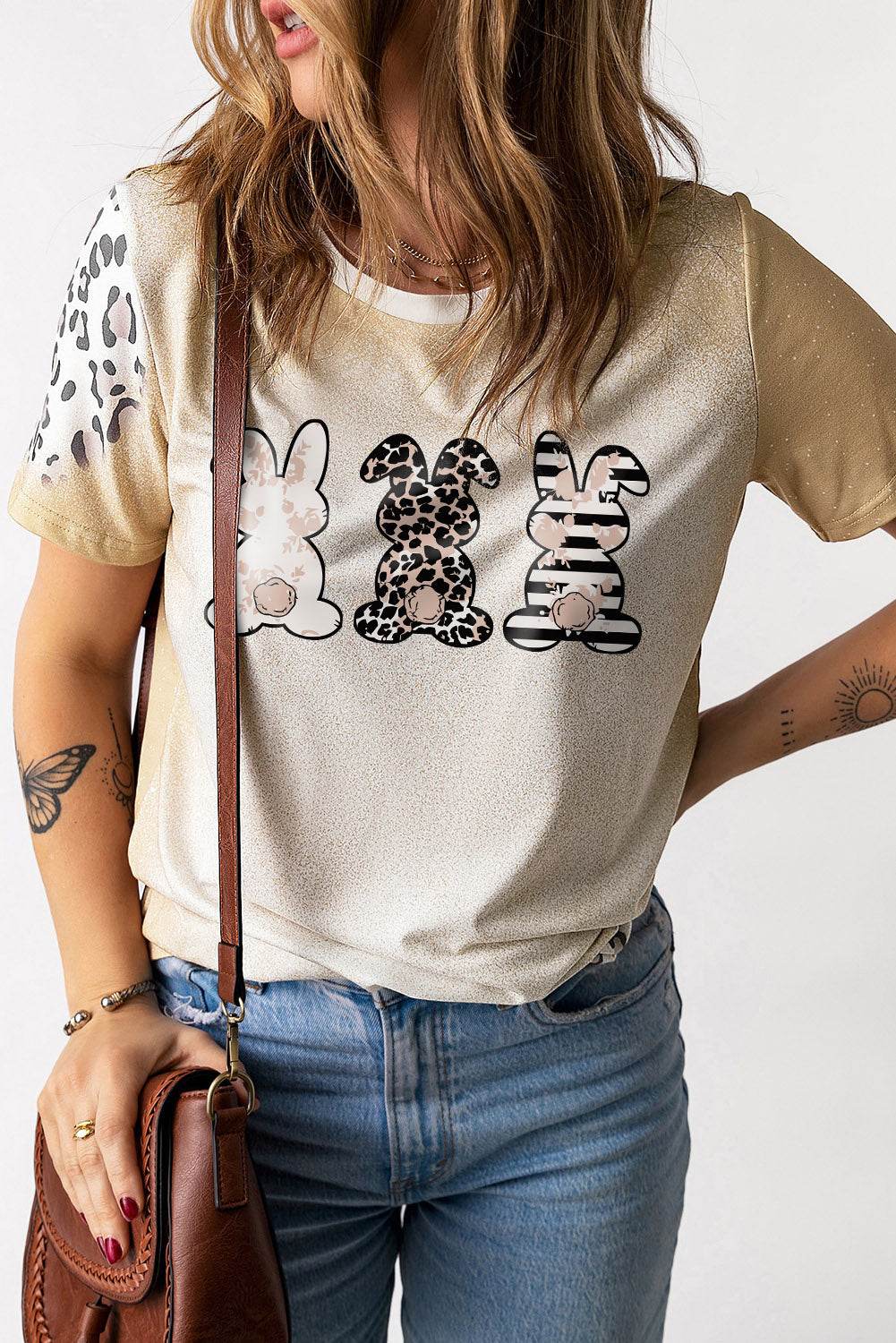 Easter Leopard Rabbit Graphic T-Shirt - Selvanelle
