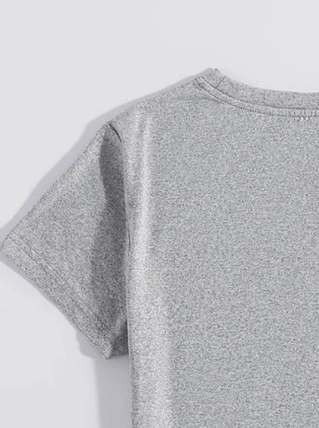 Rabbit Round Neck Short Sleeve T-Shirt - Selvanelle