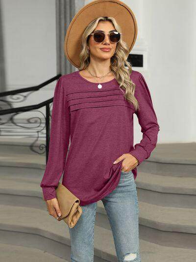 Round Neck Long Sleeve T-Shirt for Women in Various Sizes - Selvanelle