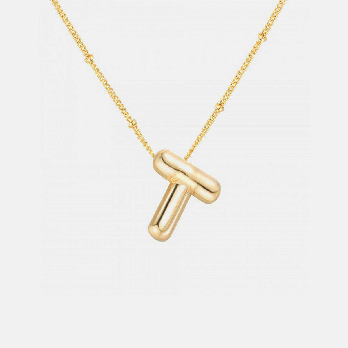 Gold-Plated Bubble Initial Necklace for Personalized Style - Selvanelle