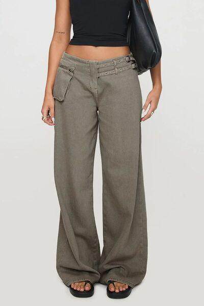 Stylish Wide Leg Jeans with Pockets for Everyday Wear - Selvanelle
