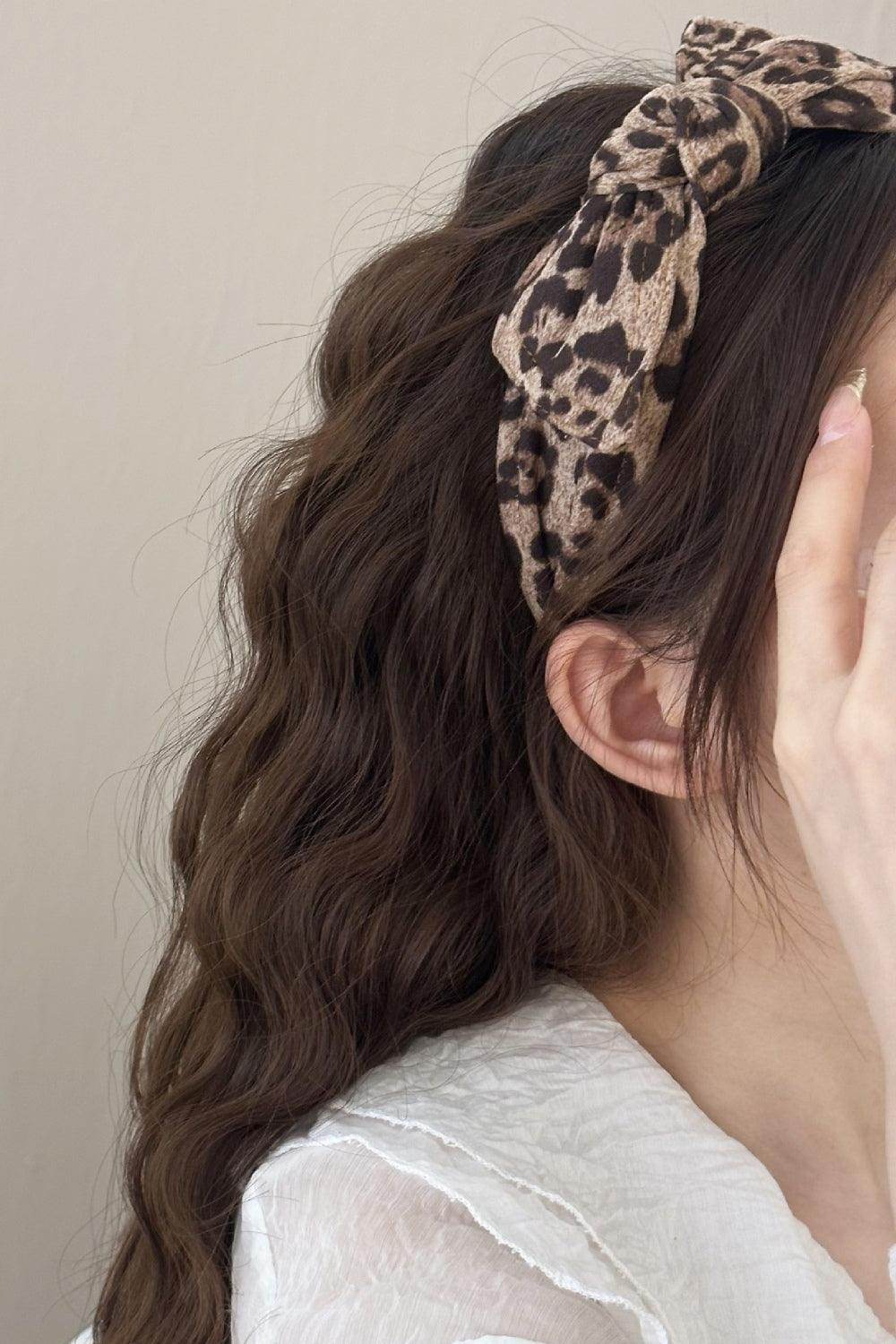 Leopard Polyester Wide Headband for Fashionable Styling - Selvanelle