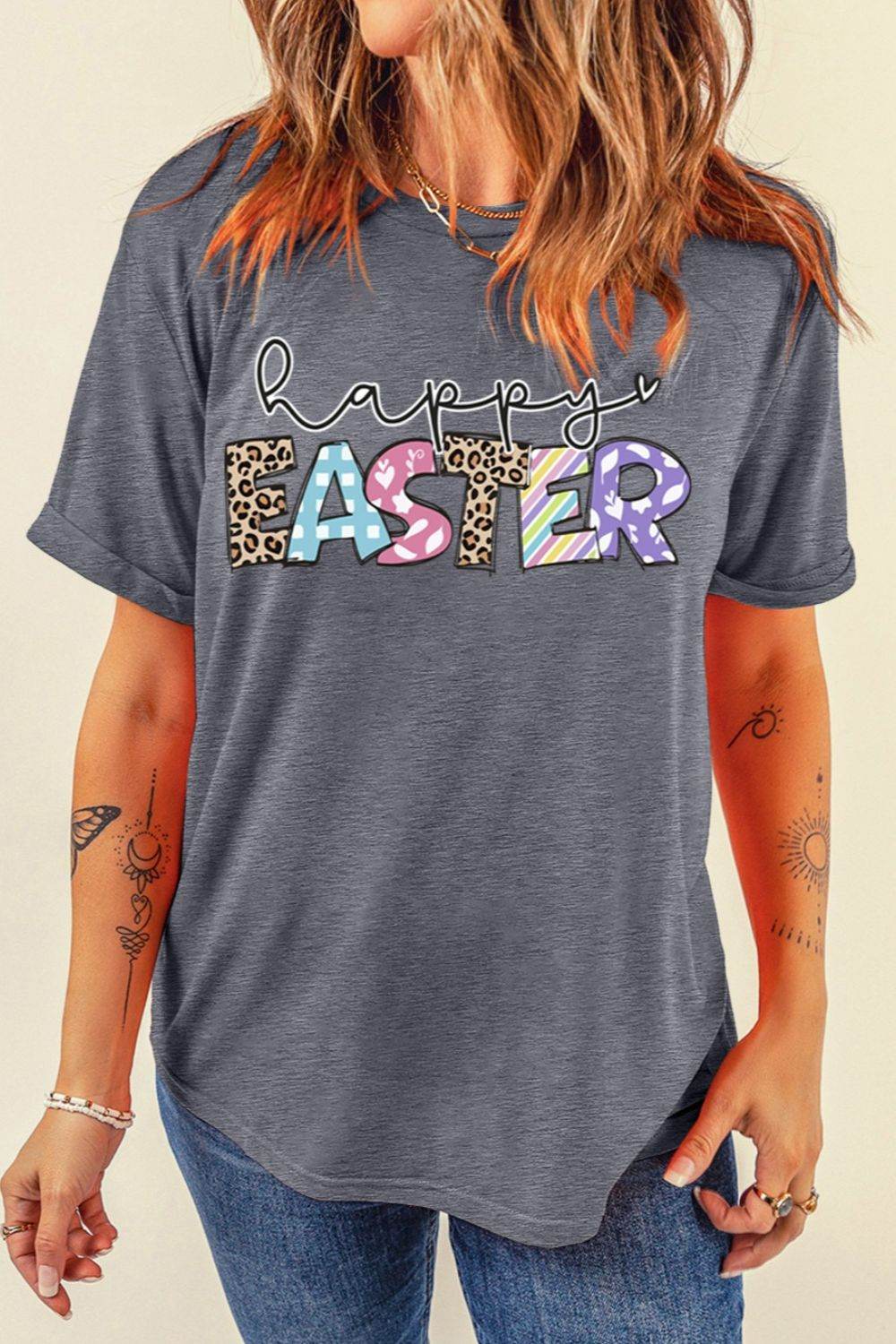 HAPPY EASTER Graphic Short Sleeve T-Shirt - Selvanelle