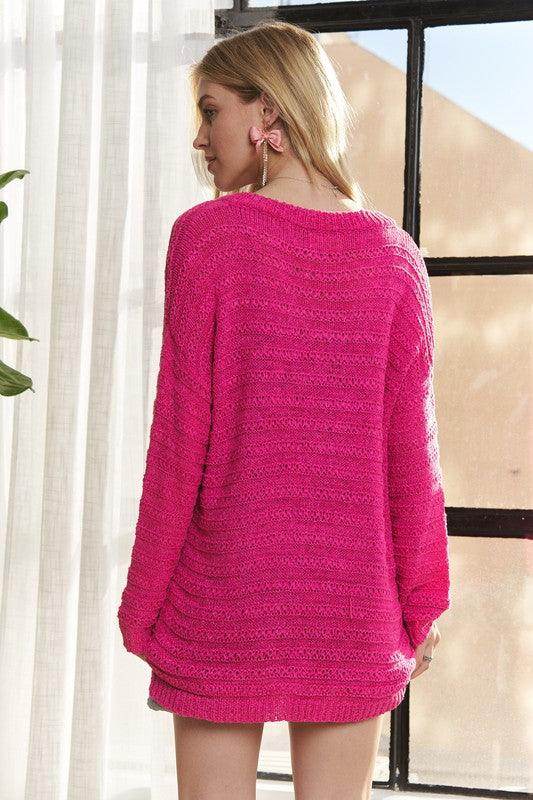 ADORA V-Neck Drop Shoulder Long Sleeve Sweater for Women - Selvanelle
