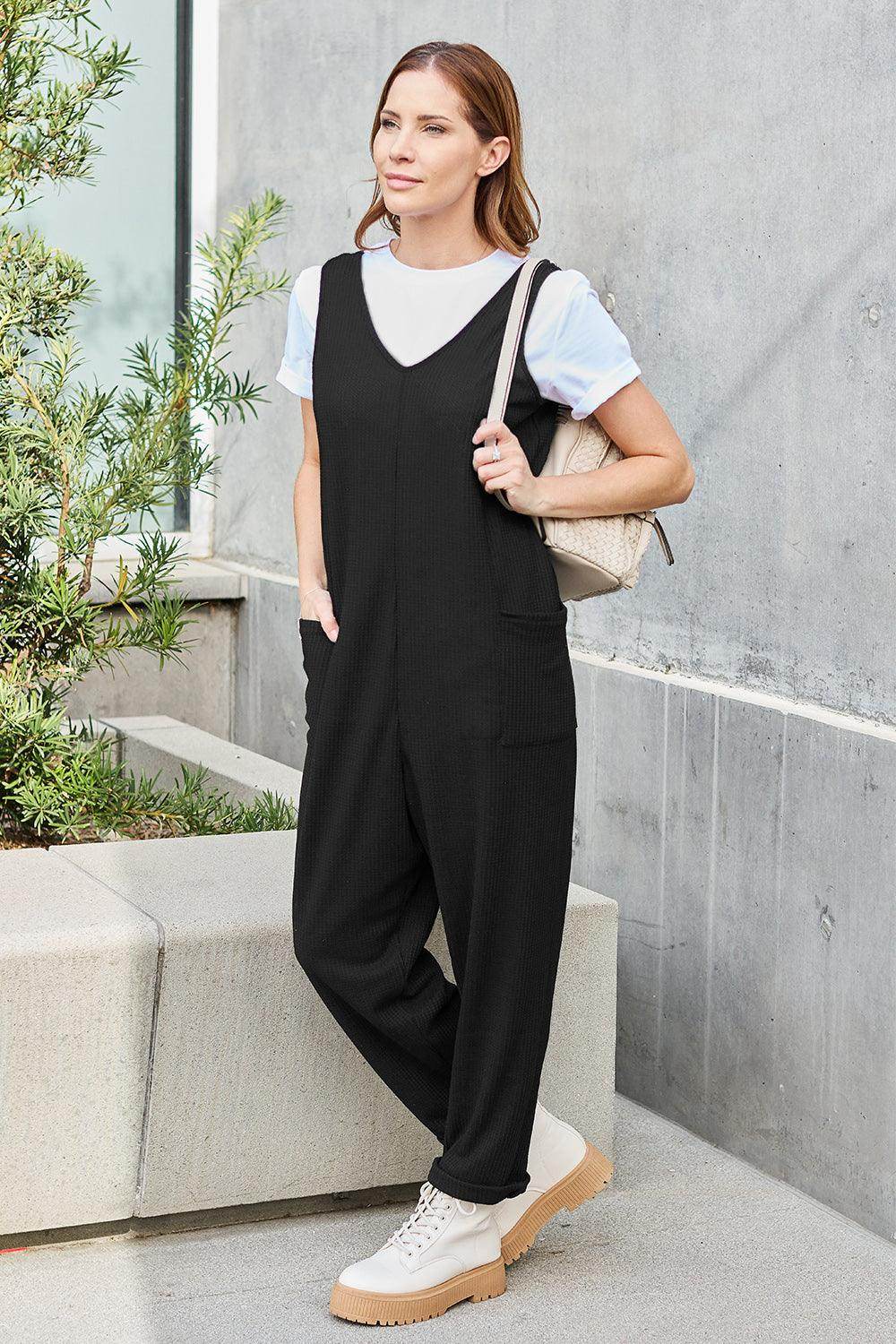 Double Take Full Size Sleeveless Straight Jumpsuit for Women - Selvanelle