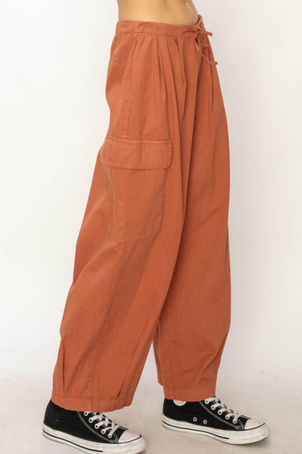 HYFVE Drawstring Cargo Wide Leg Pants for Effortless Style - Selvanelle
