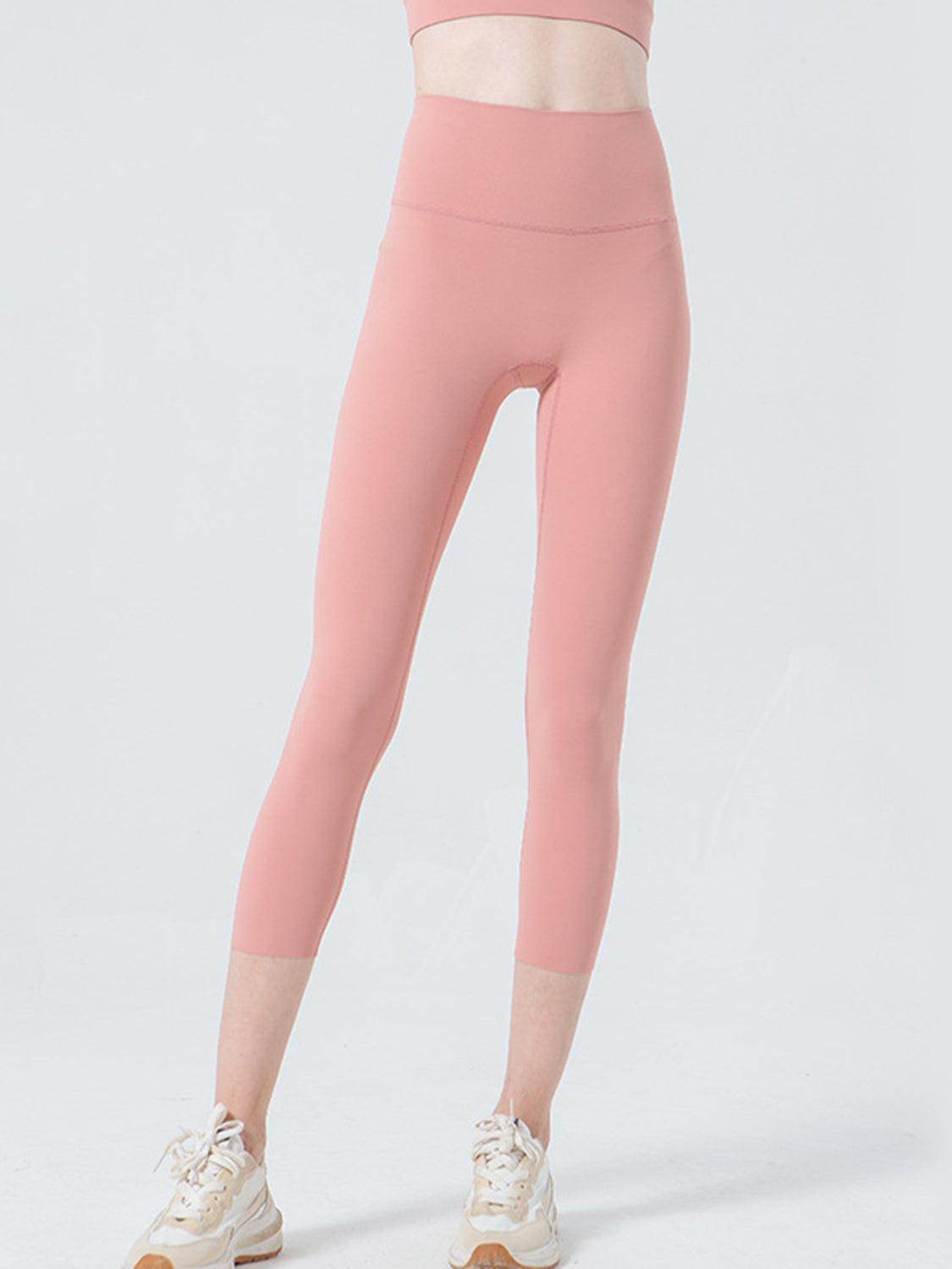 Wide Waistband Cropped Sports Leggings for Active Comfort - Selvanelle