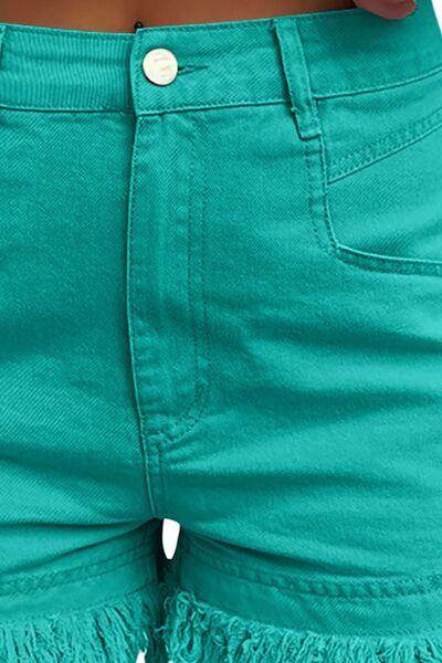 Raw Hem High Waist Denim Shorts for Stylish Summer Wear - Selvanelle