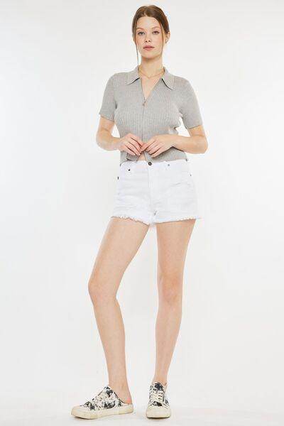 Kancan Raw Hem Distressed Denim Shorts for Casual Style - Selvanelle