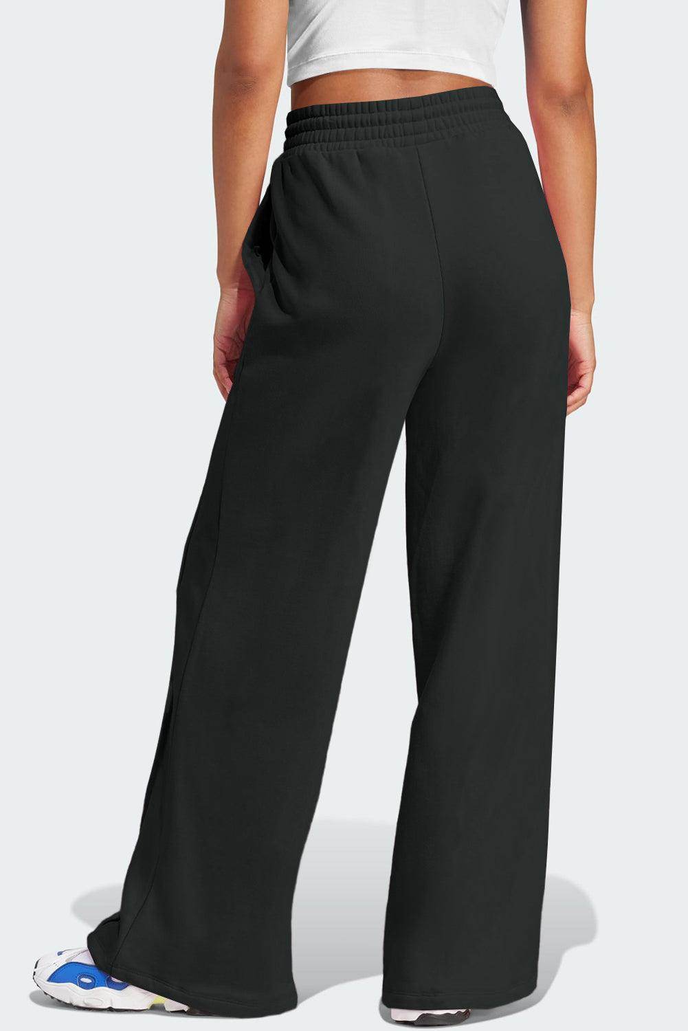 Drawstring Wide Leg Active Pants for Comfort and Style - Selvanelle