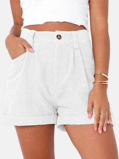 Full Size High Waist Shorts with Pockets for Women - Selvanelle