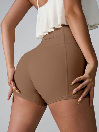 High Waist Active Shorts with Pockets for Women - Selvanelle