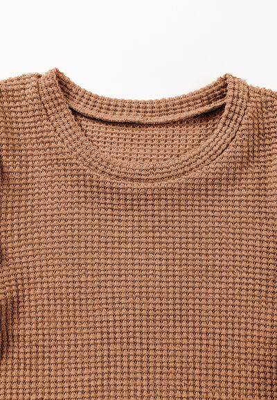 Decorative Button Round Neck Puff Sleeve Blouse for Women - Selvanelle