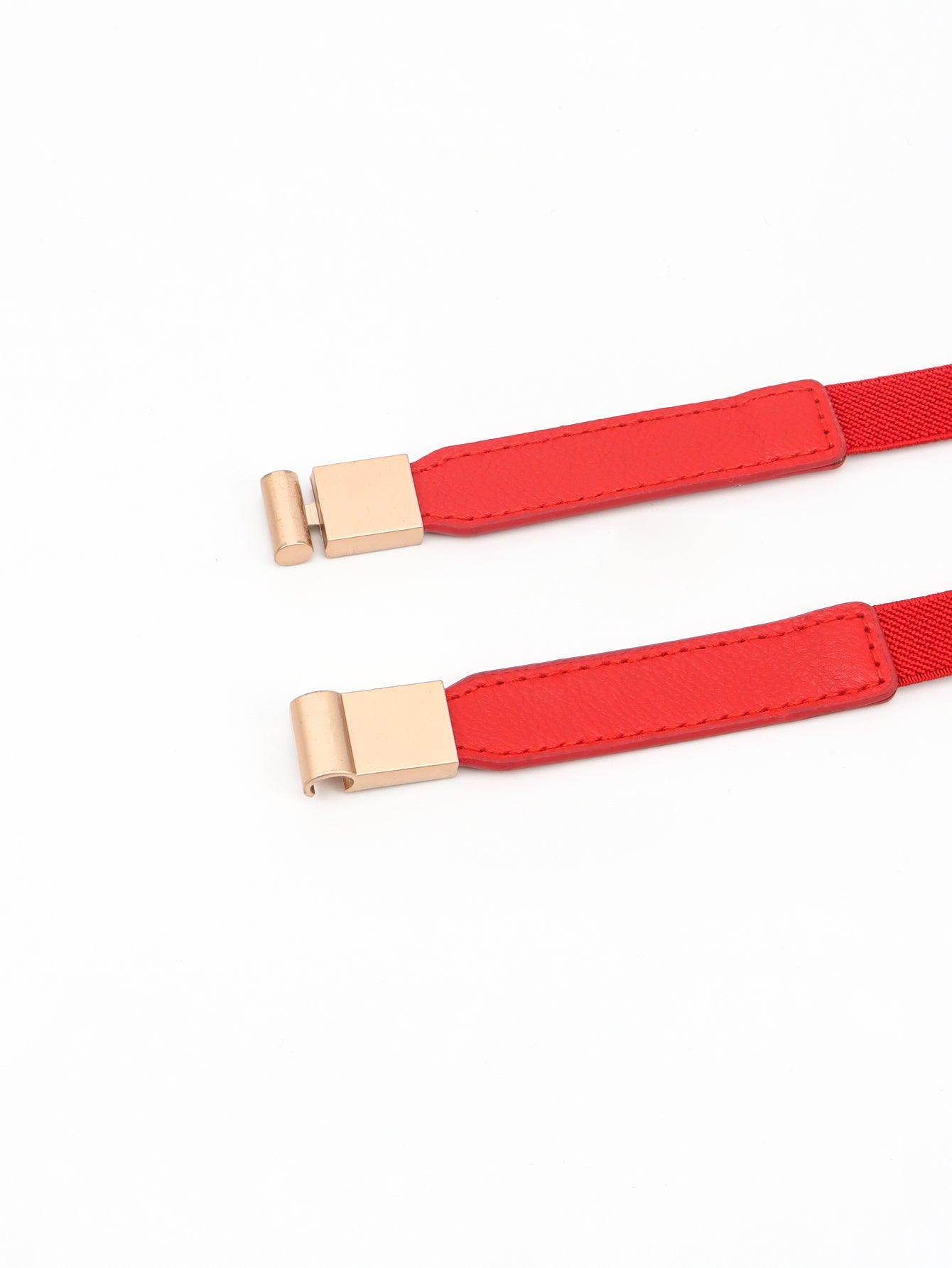 PU Elastic Skinny Belt for Women Adjustable Fashion Accessory - Selvanelle