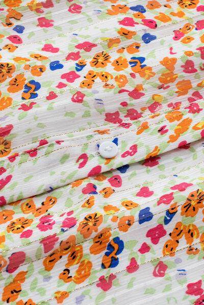 Printed Notched Long Sleeve Shirt for Stylish Comfort - Selvanelle