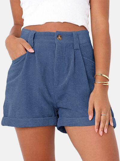 Full Size High Waist Shorts with Pockets for Women - Selvanelle