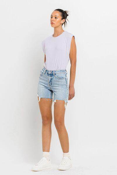 Vervet by Flying Monkey High Rise Denim Shorts for Women - Selvanelle