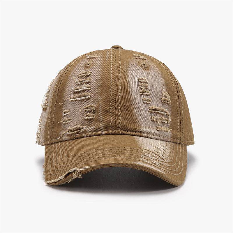 Distressed Adjustable Cotton Baseball Cap for Everyday Wear - Selvanelle
