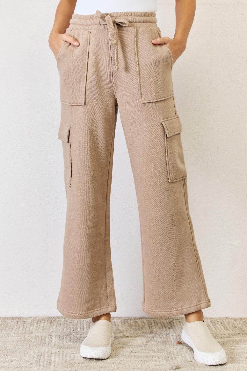 RISEN High Waist Cargo Wide Leg Pants for Women Fashion - Selvanelle