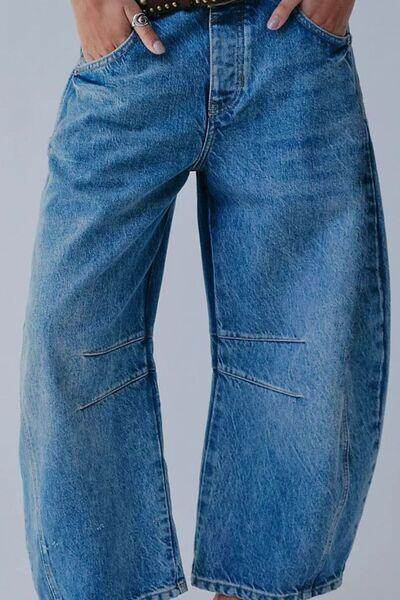 Stylish Wide Leg Jeans with Pockets for Comfort - Selvanelle