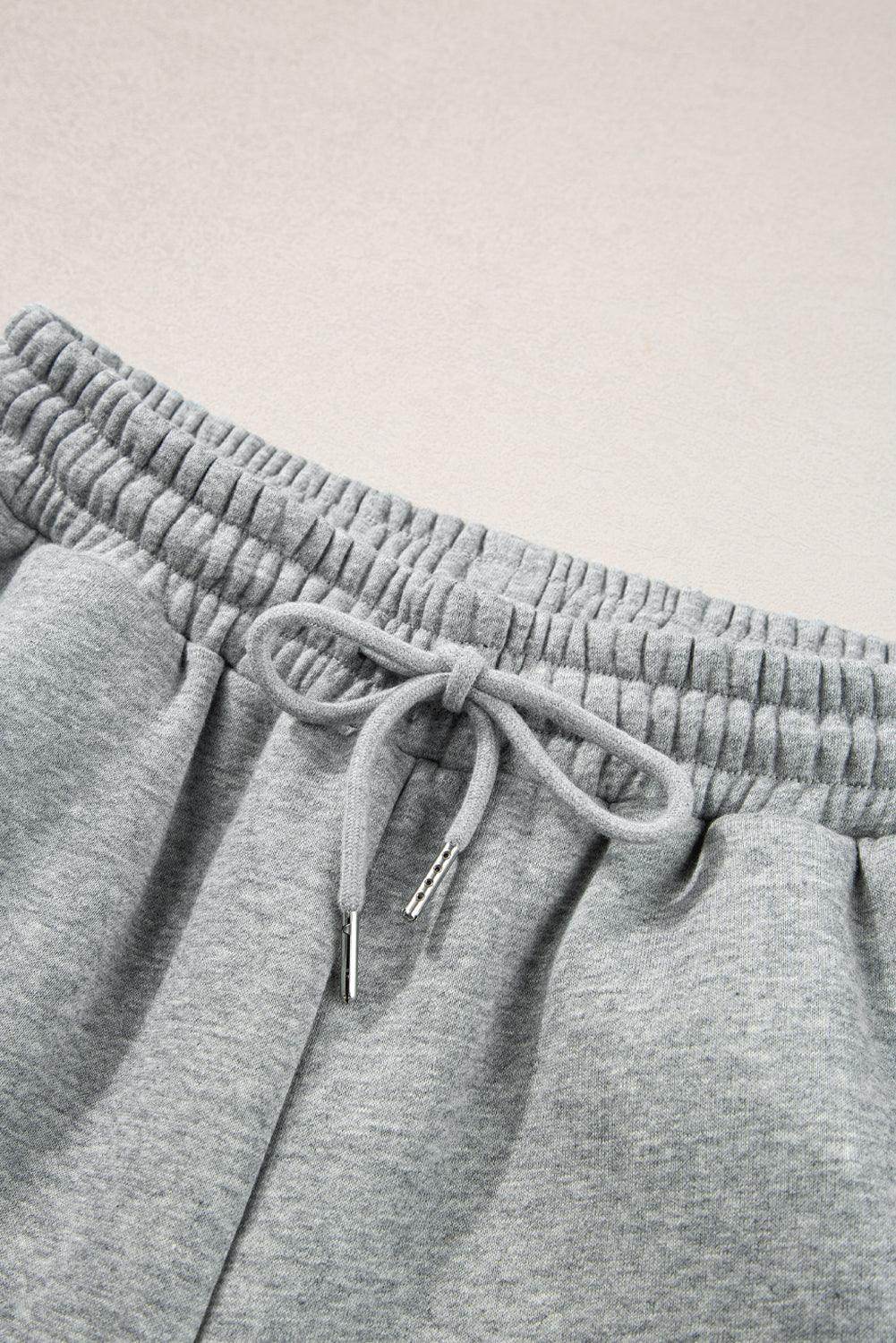Side Striped Round Neck Top and Pants Active Set for Women - Selvanelle