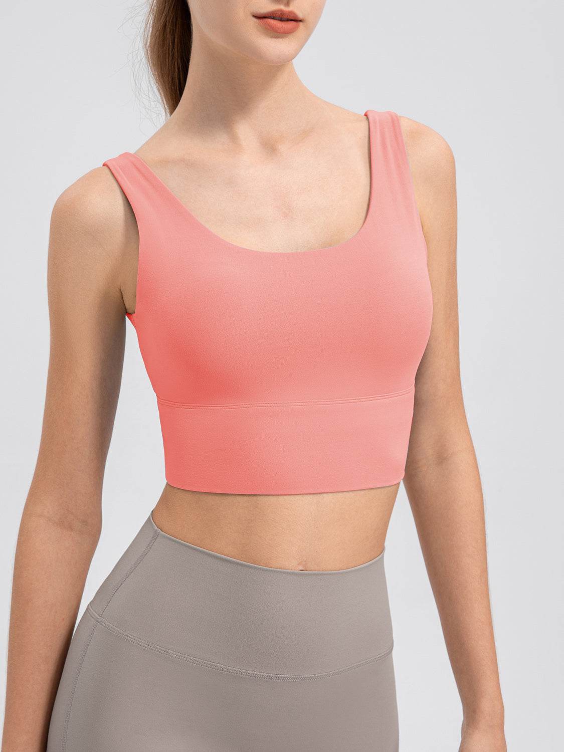Scoop Neck Wide Strap Active Tank - Selvanelle