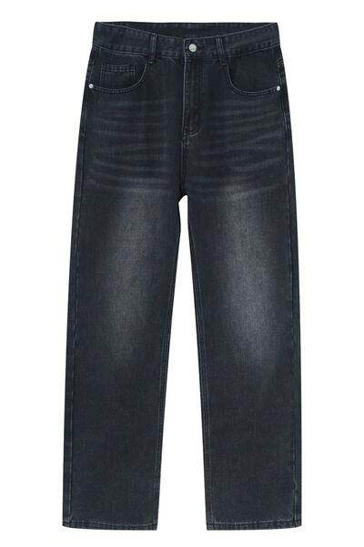 Straight Leg Jeans with Pockets for All-Day Comfort - Selvanelle