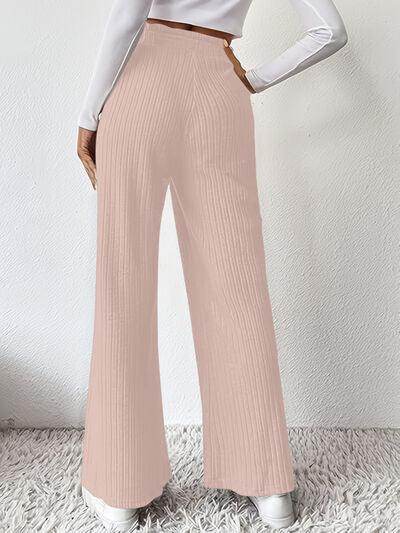 Ribbed High Waist Pants for Women in Various Sizes - Selvanelle