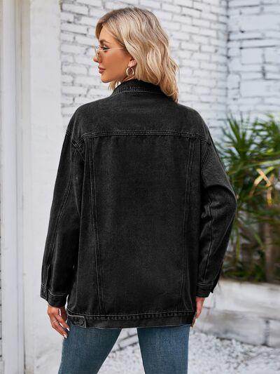 Button Up Long Sleeve Denim Jacket for Stylish Outfits - Selvanelle