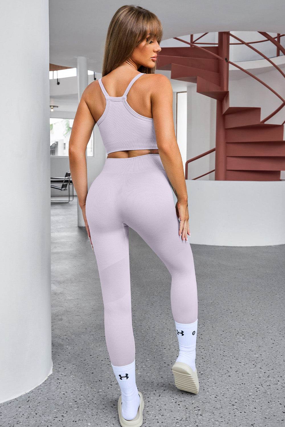 Tank Cropped Active Top and Pants Set - Selvanelle