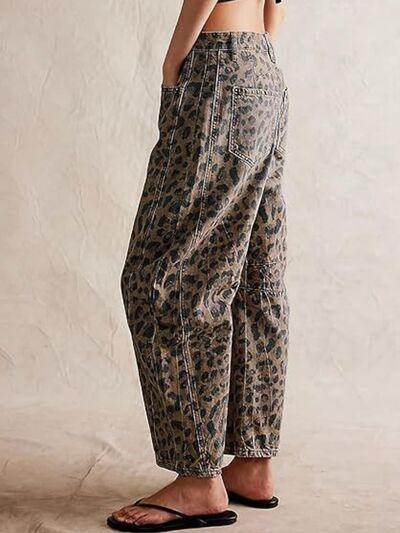 Leopard Wide Leg Jeans for Bold Fashion Statement - Selvanelle