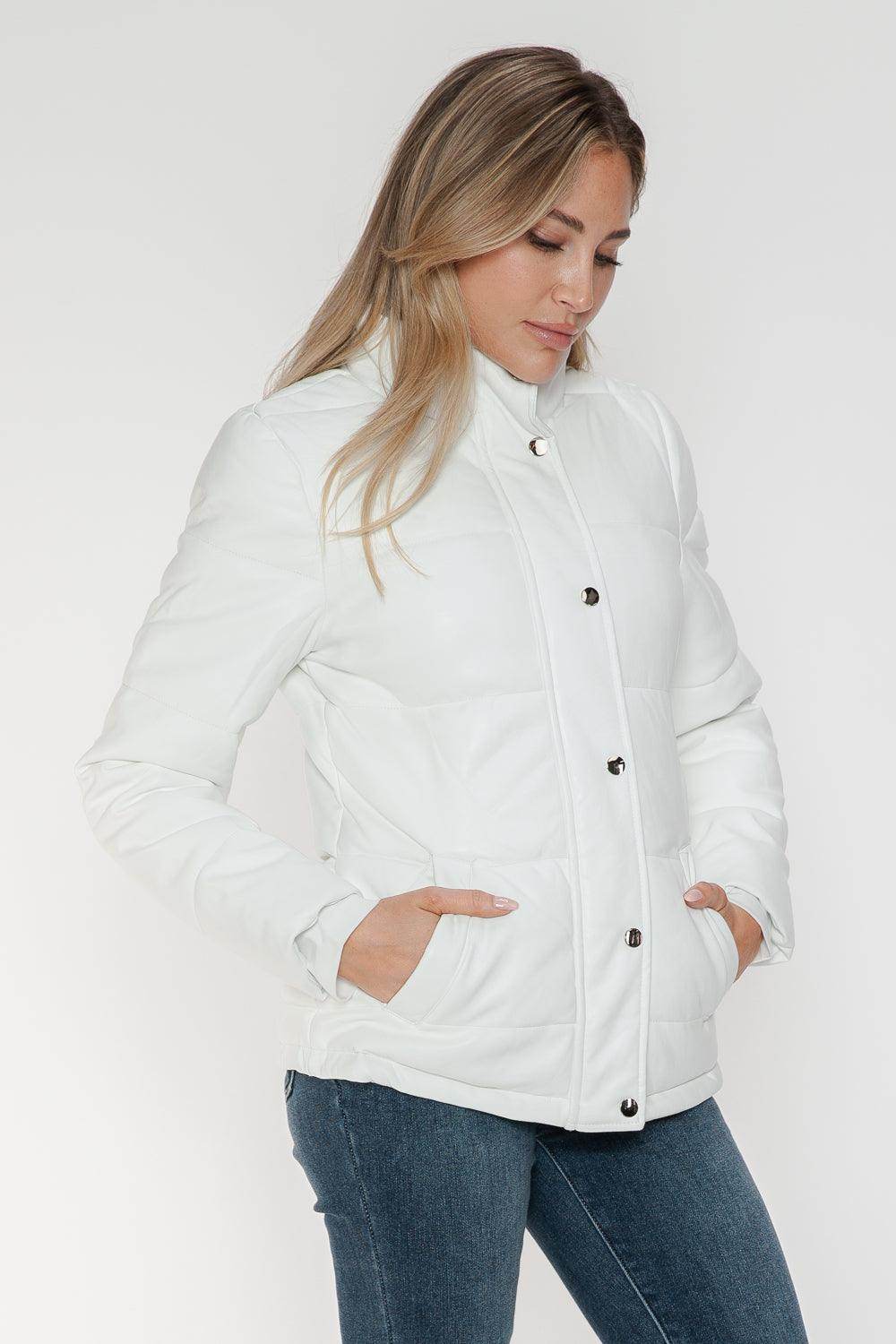 YMI Pocketed Zip Up Turtleneck Puffer Jacket for Women - Selvanelle