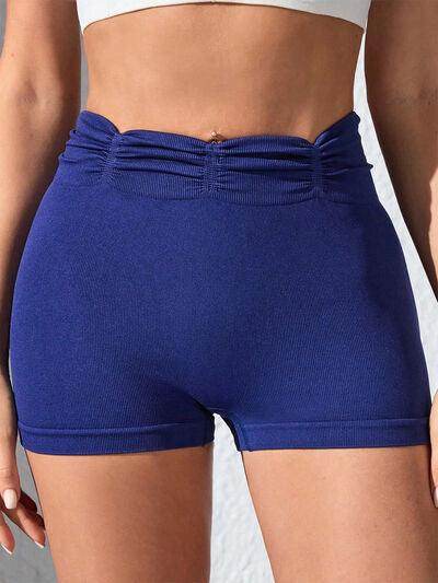 Ruched High Waist Active Shorts for Comfortable Workouts - Selvanelle