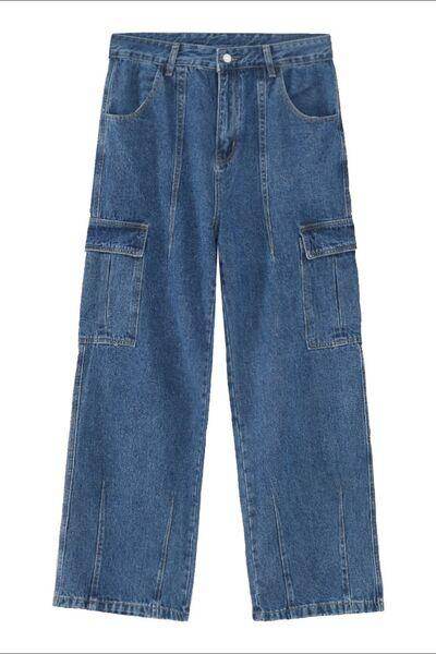 Wide Leg Jeans with Pockets for Stylish Comfort - Selvanelle