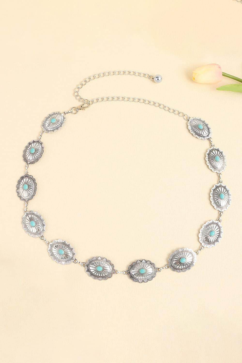 Vintage Turquoise Alloy Belt for Chic Fashion Style - Selvanelle