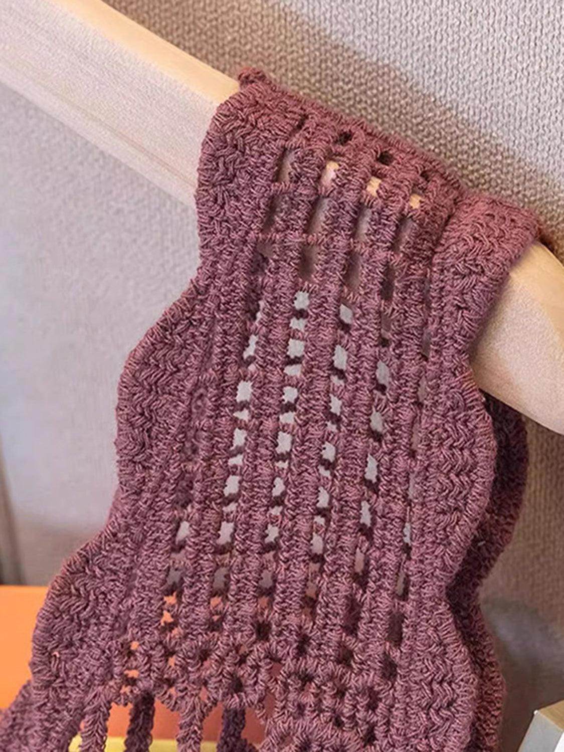 Openwork Scoop Neck Tank for Women in Sheer Cotton Style - Selvanelle